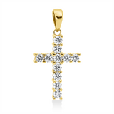 Anhänger 18 kt GG, mit Öse, 11 Brill. 0,47 ct, W-si