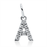 Anhänger 18 kt WG, mit Öse, 10 Brill. 0,05 ct, W-si