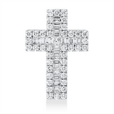 Anhänger 18 kt WG, 1 Princ. 0,12 ct, TW-si, 29 Bag. 0,60 ct, TW-si, 40 Brill. 1,37 ct, TW-si