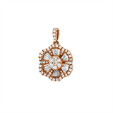 Anhänger 18 kt RG, mit Öse, 12 Trap. 0,62 ct, TW-si, 60 Brill. 0,48 ct, TW-si