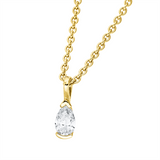 Anhänger 18 kt GG, mit Öse, 1 Tropfen 0,15 ct, TW-si