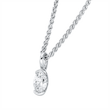 Anhänger 18 kt WG, mit Öse, 1 Oval 0,17 ct, TW-si