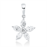 Anhänger 18 kt WG, mit Öse, 5 Nav. 0,60 ct, TW-vsi, 1 Brill. 0,05 ct, TW-vsi/si