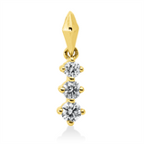 Anhänger 14 kt GG, mit Öse, 3 Brill. 0,17 ct, W-pi