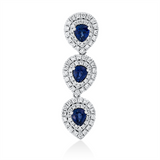 Anhänger 18 kt WG, 93 Brill. 0,93 ct, TW-si, 3 Saphire 1,18 ct blau