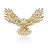 Brosche 18 kt GG, teils schw rhod, 115 Br. 1,78 ct, TW-vsi/si, 22 Br. 0,38 ct, gelb, 351 Br. 4,19 ct, braun