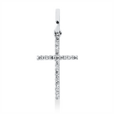 Anhänger 18 kt WG, mit Öse, 21 Dia. 0,05 ct, TW-si