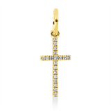 Anhänger 18 kt GG, mit Öse, 19 Dia. 0,04 ct, TW-pi