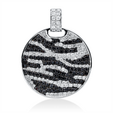 Anhänger 18 kt WG, Fassung teils schwarz rhodinie, 120 Brill. 0,86 ct, TW-pi, 115 Brill. 0,83 ct, schwarz