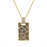 Anhänger 18 kt GG, Fassung teils schwarz rhodinie, 59 Brill. 0,52 ct, TW-pi, 87 Brill. 0,64 ct, braun