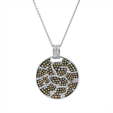 Anhänger 18 kt WG, Fassung teils schwarz rhodinie, 94 Brill. 0,69 ct, TW-pi, 147 Brill. 0,82 ct, fancy