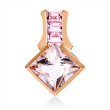 Anhänger 18 kt RG, 3 Turmalin 0,50 ct pink, 1 Morganit 3,26 ct pink