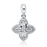 Anhänger 18 kt WG, mit Öse, 4 Nav. 0,26 ct, TW-si, 1 Brill. 0,04 ct, TW-si