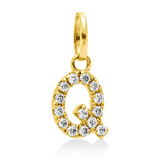 Anhänger 18 kt GG, mit Öse, 14 Brill. 0,06 ct, W-si