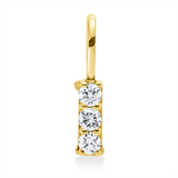 Anhänger 18 kt GG, mit Öse, 3 Brill. 0,07 ct, W-si