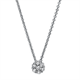 Collier 18 kt WG, 1 Brill. 0,06 ct, TW-si, 6 Brill. 0,20 ct, TW-si