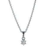 Collier 14 kt WG, mit Öse, 1 Brill. 0,15 ct, TW-si