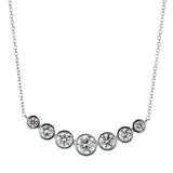 Collier 18 kt WG, ZÖ 40 cm, Anker, Karabiner, 2 Brill. 0,16 ct, TW-si, 4 Brill. 0,16 ct, TW-si, 1 Brill. 0,20 ct, TW-si