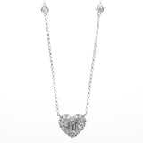 Collier 18 kt WG, mit ZÖ 38 cm + 41 cm, 4 Brill. 0,17 ct, TW-si, 5 Bag. 0,23 ct, TW-si, 16 Brill. 0,26 ct, TW-si