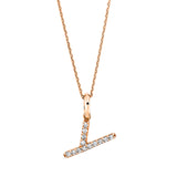 Collier 18 kt RG, 13 Brill. 0,05 ct, TW