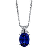Collier 18 kt WG, 4 Nav. 0,54 ct, TW-si, 4 Brill. 0,14 ct, TW-si, 1 Tansanit 7,26 ct blau