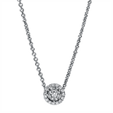 Collier 14 kt WG, 1 Brill. 0,03 ct, TW-si, 23 Brill. 0,10 ct, TW-si