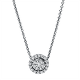 Collier 14 kt WG, 9 Brill. 0,16 ct, TW-si, 16 Brill. 0,14 ct, TW-si