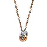 Collier 14 kt RG+WG, 11 Brill. 0,04 ct, TW-si