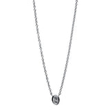 Collier 18 kt WG, 1 Oval 0,20 ct, TW-si