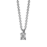Collier 18 kt WG, Karabiner, 1 Sm.schliff 0,09 ct, TW-si