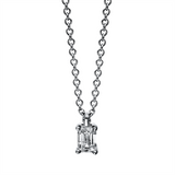 Collier 18 kt WG, Karabiner, 1 Sm.schliff 0,14 ct, TW-si