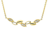 Collier 14 kt GG, mit ZÖ 41 cm & 43 cm, 6 Brill. 0,06 ct, TW-si