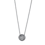 Collier 14 kt WG, mit ZÖ 42 cm, 32 Brill. 0,43 ct, TW-si