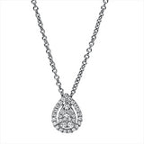 Collier 14 kt WG, mit ZÖ 40 cm, 1 Princ. 0,08 ct, TW-si, 30 Brill. 0,16 ct, TW-si
