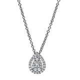 Collier 14 kt WG, mit ZÖ 40 cm, 1 Princ. 0,08 ct, TW-si, 30 Brill. 0,16 ct, TW-si