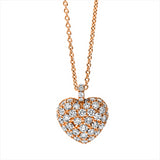 Collier 18 kt RG, mit ZÖ 42 cm, 52 Brill. 0,73 ct, TW-vsi/si