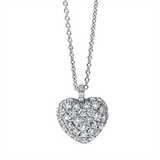 Collier 18 kt WG, mit ZÖ 42 cm, 52 Brill. 0,74 ct, TW-vsi/si