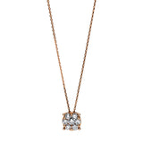 Collier 14 kt RG, 1 Brill. 0,07 ct, TW-vsi/si, 6 Brill. 0,22 ct, TW-vsi/si
