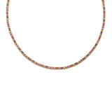 Collier 14 kt RG, 147 Saphire 4,07 ct multicolor