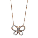 Collier 18 kt RG, 2 Tropfen 0,12 ct, TW-si, 56 Brill. 0,99 ct, TW-si