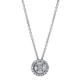Collier 18 kt WG, 1 Princ. 0,08 ct, TW-si, 4 Nav. 0,11 ct, TW-si, 20 Brill. 0,10 ct, TW-si