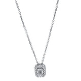 Collier 18 kt WG, 1 Sm.schliff 0,24 ct, TW-si, 14 Brill. 0,07 ct, TW-si