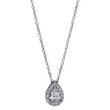 Collier 18 kt WG, 1 Tropfen 0,24 ct, TW-si, 15 Brill. 0,07 ct, TW-si
