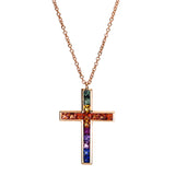Collier 18 kt RG, mit ZÖ 40 cm + 43 cm, 16 Saphire 1,09 ct fancy