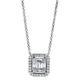 Collier 18 kt WG, 6 Bag. 0,26 ct, TW-si, 30 Brill. 0,16 ct, TW-si