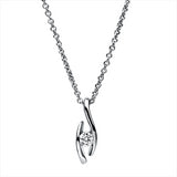 Collier 18 kt WG, 1 Brill. 0,10 ct, TW-si