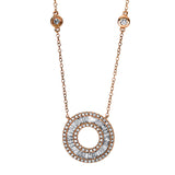 Collier 18 kt RG, mit ZÖ 38 cm + 40,6 cm, 26 Trap. 0,55 ct, TW-si, 11 Bag. 0,18 ct, TW-si, 63 Brill. 0,31 ct, TW-si