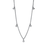 Collier 18 kt WG, mit ZÖ 35 cm + 38 cm, 5 Brill. 0,17 ct, TW-si