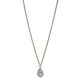 Collier 18 kt RG, Fassung rhodiniert, 4 Brill. 0,03 ct, TW-si, 5 Brill. 0,07 ct, TW-si, 1 Brill. 0,05 ct, TW-si
