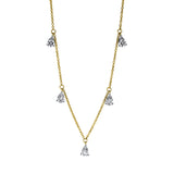 Collier 18 kt GG, Fassung rhodiniert, 5 Brill. 0,51 ct, TW-si, 5 Brill. 0,03 ct, TW-si